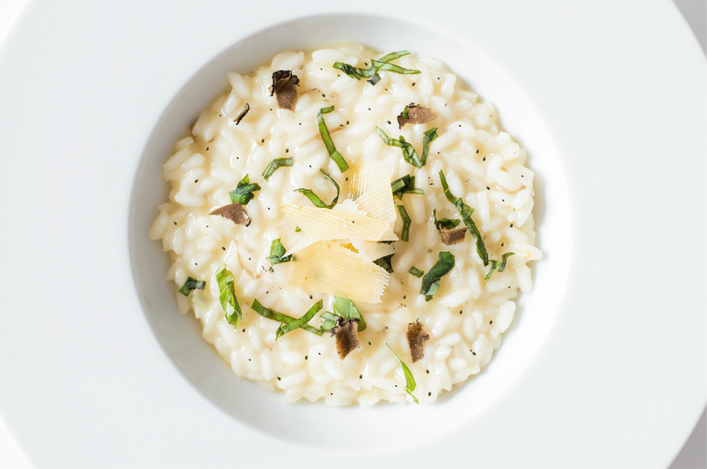 Risotto all'acqua di grana padano con tartufo nero